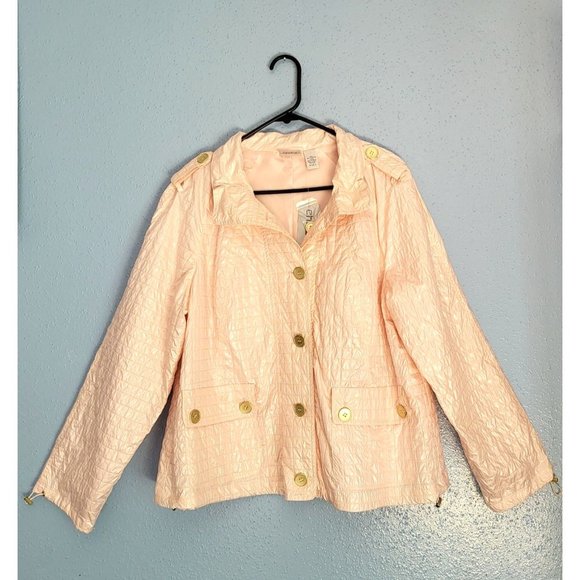 Chico's Zynergy Embossed Leah Jacket Delicacy Size 2/Large - Picture 1 of 12